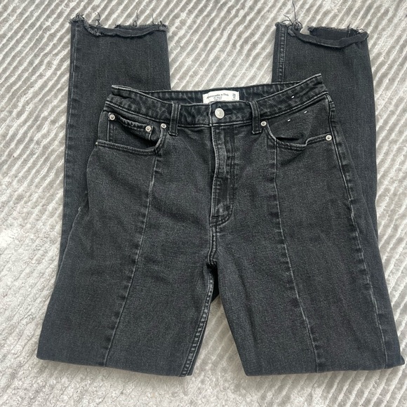 Abercrombie & Fitch Faded Black Curve Love Split Hem Skinny Jeans - Sz 28 (6R) - Picture 3 of 6
